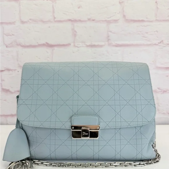 Dior Light Blue Cannage Leather Diorling Shoulder Bag - Picture 2 of 16